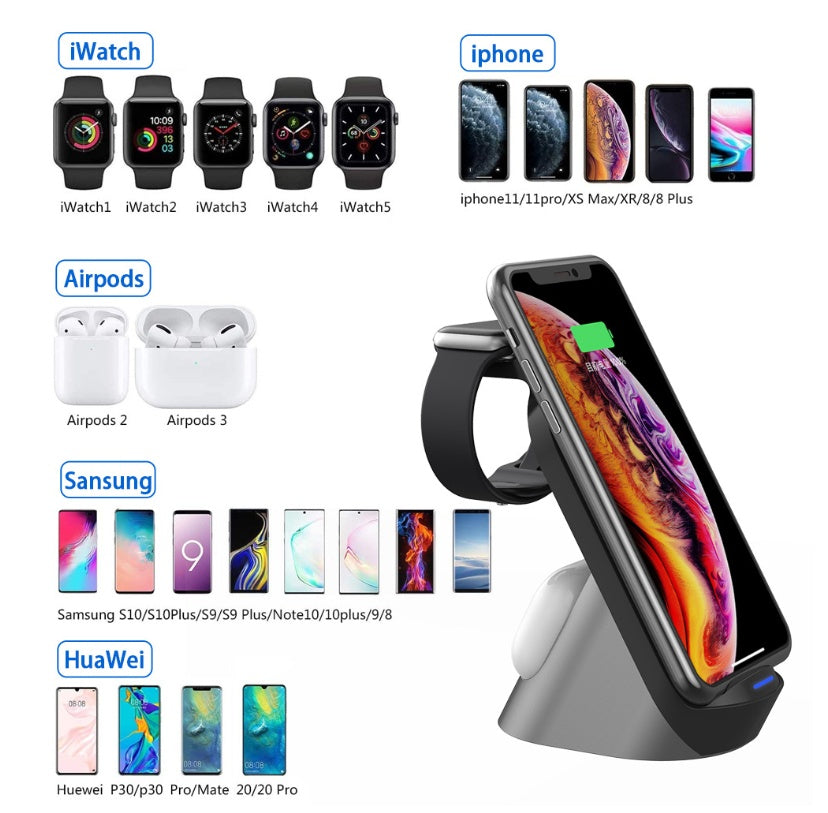 15W 3-in-1 Wireless Charger